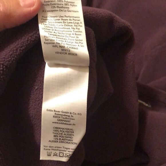 Eddie Bauer L Purple Gray Polartec Quarter Zip Fleece Sweatshirt - Picture 8 of 9